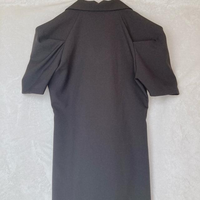 EMODA 半袖 ラグラン ボタンアップ シャツワンピース F 袖タック 黒 N2m < ブランド EMODA 半袖 ラグラン ボタンアップ シャツワンピース F 袖タック 黒 N2m < ブランドの