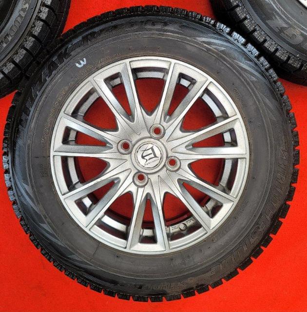 Aphrodite ホイール14インチ5.5j 4穴/100 +50 スタッドタイヤ付き4本セット BLIZZAK REVO G < 自動車/バイク Aphrodite ホイール14インチ5.5j 4穴/100 +50 スタッドタイヤ付き4本セット BLIZZAK REVO G < 自動車/バイク