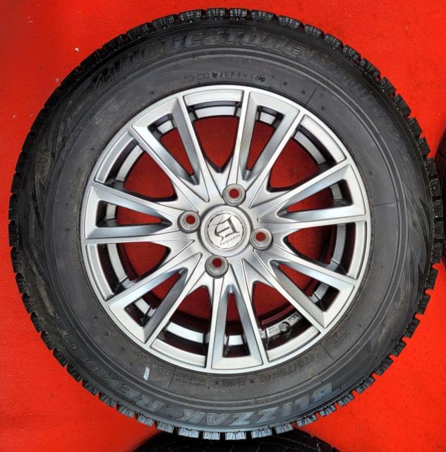 Aphrodite ホイール14インチ5.5j 4穴/100 +50 スタッドタイヤ付き4本セット BLIZZAK REVO G < 自動車/バイク Aphrodite ホイール14インチ5.5j 4穴/100 +50 スタッドタイヤ付き4本セット BLIZZAK REVO G < 自動車/バイク