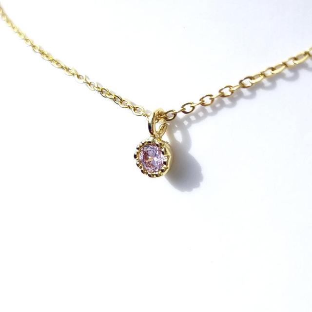 送料無料 即買い:ピンクCZシンプルネックレス < 女性アクセサリー/時計 送料無料 即買い:ピンクCZシンプルネックレス < 女性アクセサリー/時計の