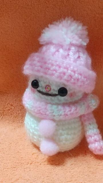 雪だるま*編みぐるみ(ピンク) < ペット/手芸/園芸 雪だるま*編みぐるみ(ピンク) < ペット/手芸/園芸の