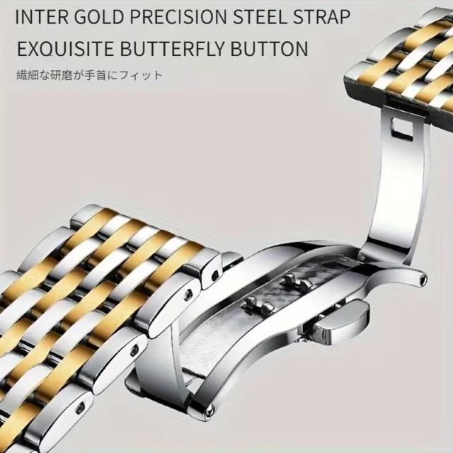 爆ヤス価格2990円★【POEDAGAR】クラシック メンズ ステンレススチール クォーツ 腕時計、 週間カレンダー 金アンド白 < 男性アクセサリー/時計 爆ヤス価格2990円★【POEDAGAR】クラシック メンズ ステンレススチール クォーツ 腕時計、 週間カレンダー 金アンド白 < 男性アクセサリー/時計の