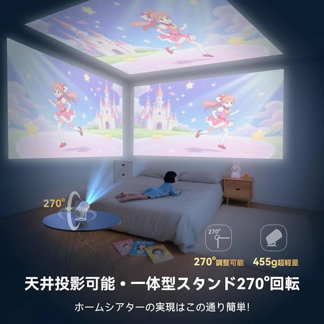 �v���W�F�N�^�[ 1800LM 4K�Ή��@Android TV12.0���ځ@�X�}�z�Ή��\�@�� �� �Ɠd/AV�� 