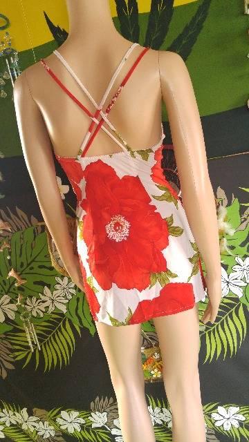 激Sexy(人´エ`*)大花牡丹柄&背中クロス■パット入ミニワンピ♪ < 女性ファッション  激Sexy(人´エ`*)大花牡丹柄&背中クロス■パット入ミニワンピ♪ < 女性ファッションの