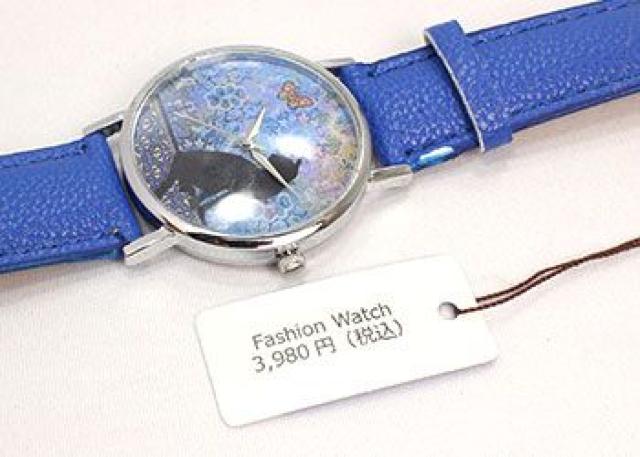 ★黒猫と蝶と水彩アート幻想レディース腕時計T019WHT < 女性アクセサリー/時計  ★黒猫と蝶と水彩アート幻想レディース腕時計T019WHT < 女性アクセサリー/時計の