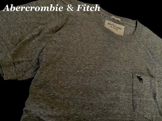 【Abercrombie & Fitch】アバクロ Vintage Washed ポケット付きTシャツ XL/Gray ムースロゴ < ブランド  【Abercrombie & Fitch】アバクロ Vintage Washed ポケット付きTシャツ XL/Gray ムースロゴ  < ブランドの