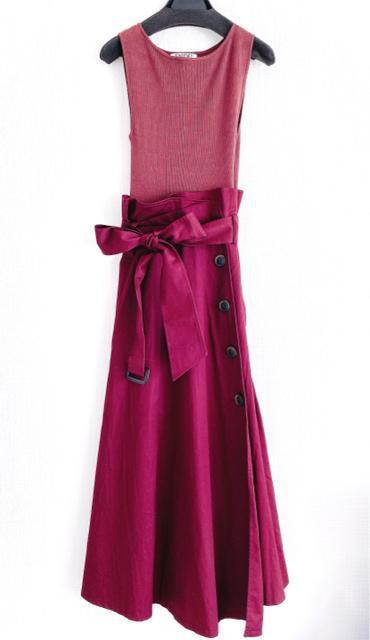 SNIDELスナイデルニットコンビトレンチワンピースWINEワインドッキング < ブランド SNIDELスナイデルニットコンビトレンチワンピースWINEワインドッキング < ブランドの