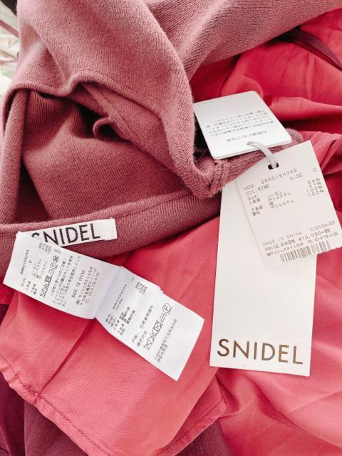 SNIDELスナイデルニットコンビトレンチワンピースWINEワインドッキング < ブランド SNIDELスナイデルニットコンビトレンチワンピースWINEワインドッキング < ブランドの