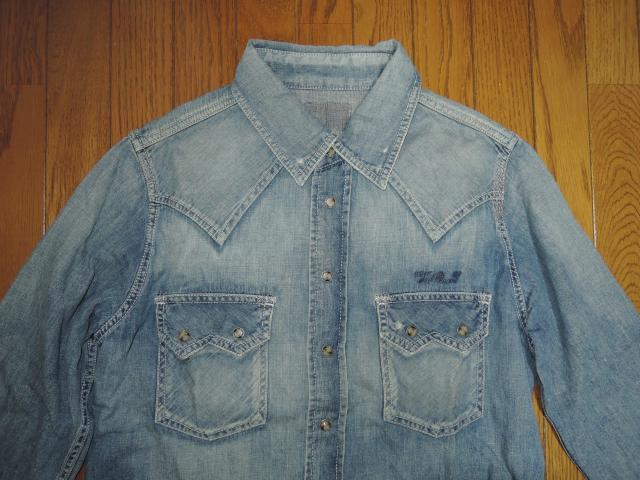 TMT ダメージ加工 デニムシャツ S インディゴ ウエスタン 長袖 ティーエムティー < ブランド  TMT ダメージ加工 デニムシャツ S インディゴ ウエスタン 長袖 ティーエムティー < ブランドの