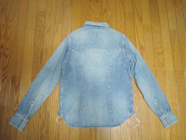 TMT ダメージ加工 デニムシャツ S インディゴ ウエスタン 長袖 ティーエムティー < ブランド  TMT ダメージ加工 デニムシャツ S インディゴ ウエスタン 長袖 ティーエムティー < ブランドの