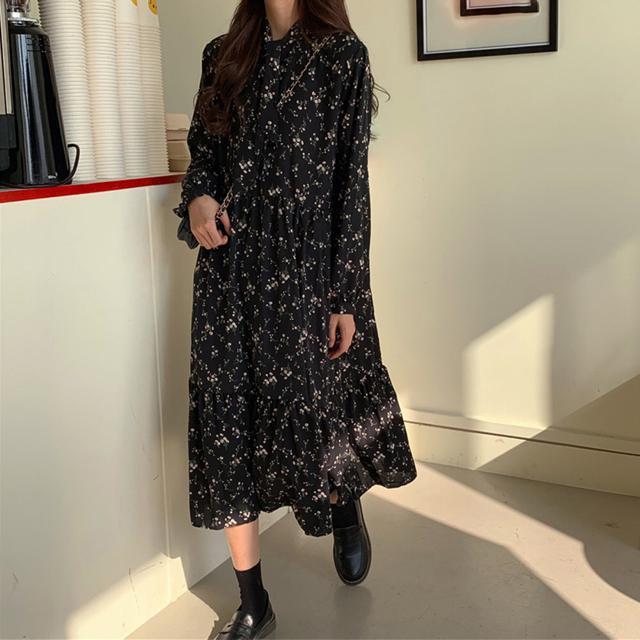 送料無料 新品 小花柄 ボウタイワンピース レディース春 < 女性ファッション  送料無料 新品 小花柄 ボウタイワンピース レディース春 < 女性ファッションの