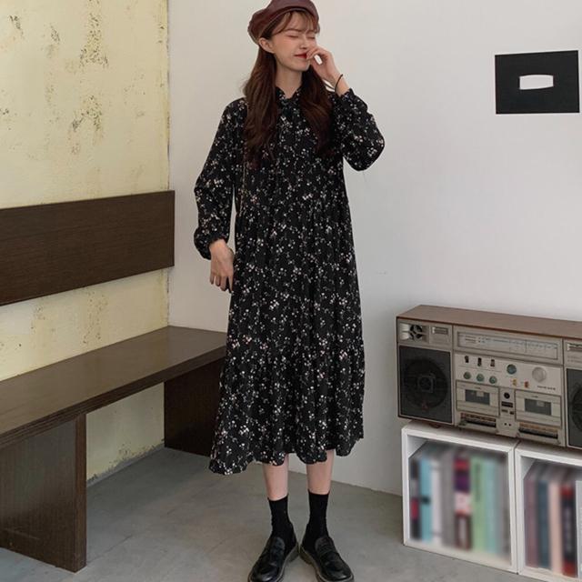 送料無料 新品 小花柄 ボウタイワンピース レディース春 < 女性ファッション  送料無料 新品 小花柄 ボウタイワンピース レディース春 < 女性ファッションの