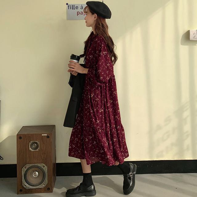 送料無料 新品 小花柄 ボウタイワンピース レディース春 < 女性ファッション  送料無料 新品 小花柄 ボウタイワンピース レディース春 < 女性ファッションの