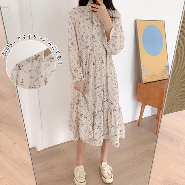 送料無料 新品 小花柄 ボウタイワンピース レディース春 < 女性ファッション  送料無料 新品 小花柄 ボウタイワンピース レディース春 < 女性ファッションの