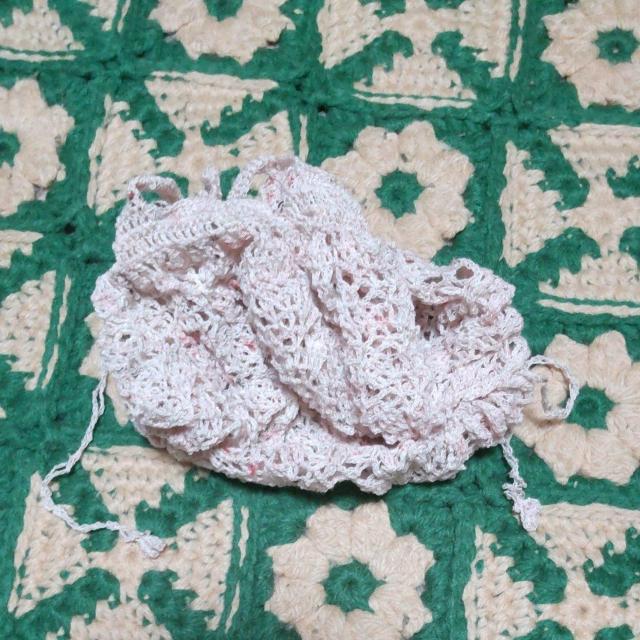 手編みのミニバック、茶巾 < ペット/手芸/園芸  手編みのミニバック、茶巾 < ペット/手芸/園芸の