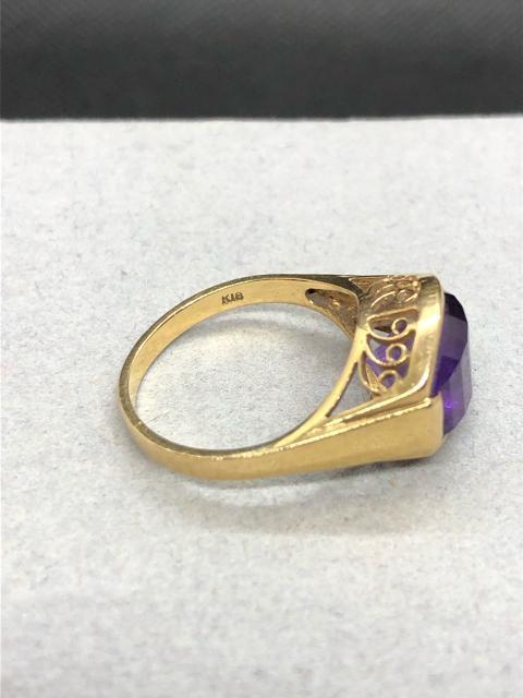 即決 K18 ゴールド アメジスト リング 指輪 12.5号 < 女性アクセサリー/時計  即決 K18 ゴールド アメジスト リング 指輪 12.5号 < 女性アクセサリー/時計の