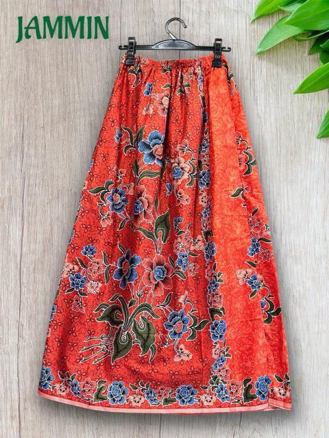 バティック花柄ロングスカート ロングスカート アジアン アジアン ヒッピー < 女性ファッション  バティック花柄ロングスカート ロングスカート アジアン アジアン ヒッピー  < 女性ファッションの