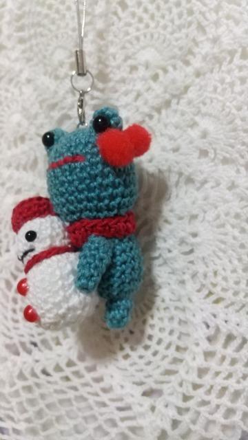 雪だるまとかえる*編みぐるみストラップ < ペット/手芸/園芸 雪だるまとかえる*編みぐるみストラップ < ペット/手芸/園芸の