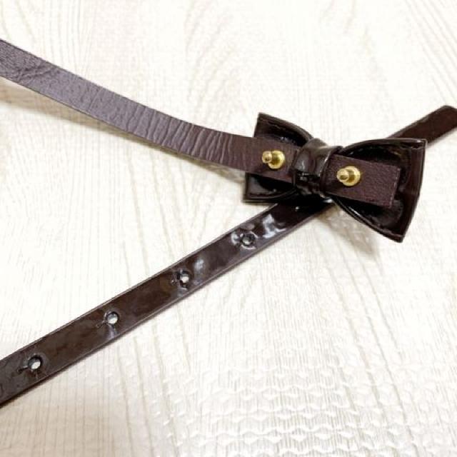 【used】リボン 細ベルト/ダークブラウン/ウエスト74.5〜89.5cm < 女性ファッション  【used】リボン 細ベルト/ダークブラウン/ウエスト74.5〜89.5cm < 女性ファッションの