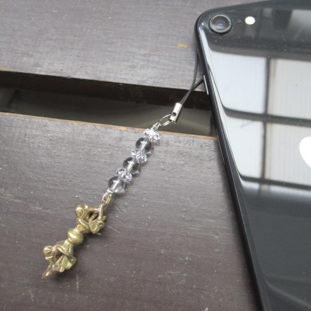 *五鈷杵*水晶ストラップ 天然石 お守り < 家電/AV *五鈷杵*水晶ストラップ 天然石 お守り < 家電/AVの