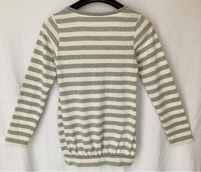 φZD Rose Hips 長袖 グレー白 ボーダー ロング Tシャツ 160 N2m < 女性ファッション φZD Rose Hips 長袖 グレー白 ボーダー ロング Tシャツ 160 N2m < 女性ファッションの