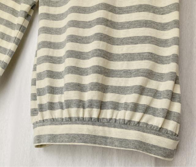 φZD Rose Hips 長袖 グレー白 ボーダー ロング Tシャツ 160 N2m < 女性ファッション φZD Rose Hips 長袖 グレー白 ボーダー ロング Tシャツ 160 N2m < 女性ファッションの