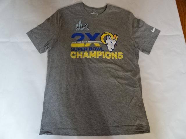 Nike製 第56回スーパーボウル LA ラムズ チャンピオンTシャツ US M < 男性ファッション  Nike製 第56回スーパーボウル LA ラムズ チャンピオンTシャツ US M < 男性ファッションの