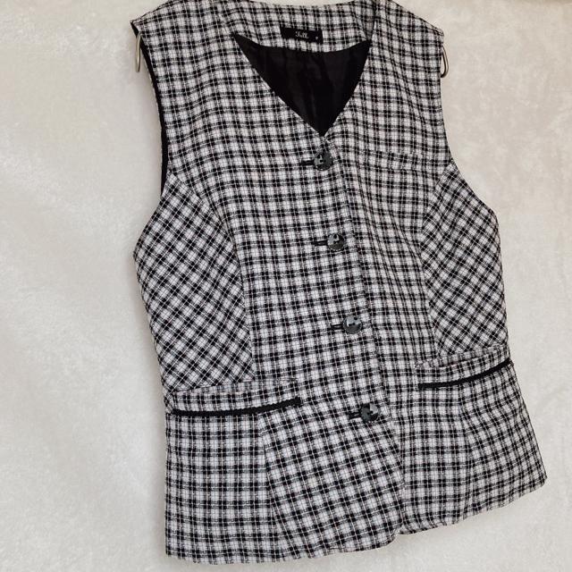 Folk フォーク インナー チェック ベスト ジレ リクルート スーツ 9号 N2m < 女性ファッション  Folk フォーク インナー チェック ベスト ジレ リクルート スーツ 9号 N2m < 女性ファッションの