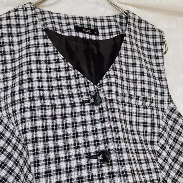 Folk フォーク インナー チェック ベスト ジレ リクルート スーツ 9号 N2m < 女性ファッション  Folk フォーク インナー チェック ベスト ジレ リクルート スーツ 9号 N2m < 女性ファッションの