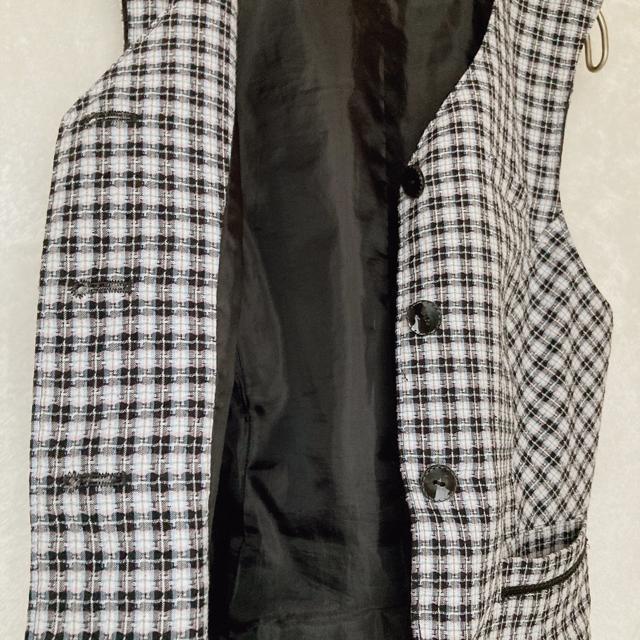Folk フォーク インナー チェック ベスト ジレ リクルート スーツ 9号 N2m < 女性ファッション  Folk フォーク インナー チェック ベスト ジレ リクルート スーツ 9号 N2m < 女性ファッションの