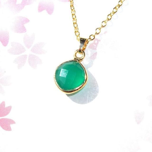 送料無料 即買い:天然石 AAA グリーンオニキス ネックレス < 女性アクセサリー/時計  送料無料 即買い:天然石 AAA グリーンオニキス ネックレス < 女性アクセサリー/時計の
