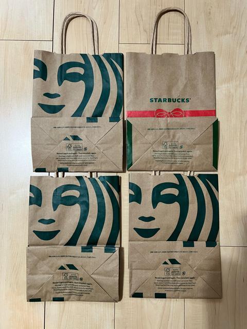 スターバックス Starbucks 紙袋/手提げ袋/買物袋 4枚セット < 女性ファッション スターバックス Starbucks 紙袋/手提げ袋/買物袋 4枚セット < 女性ファッションの