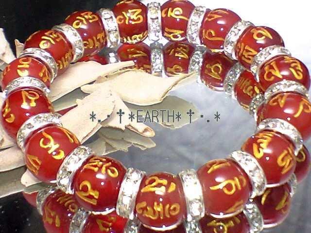 天然石★12ミリ六字真言梵字赤瑪瑙AAAオラオラ数珠 < 男性アクセサリー/時計 天然石★12ミリ六字真言梵字赤瑪瑙AAAオラオラ数珠 < 男性アクセサリー/時計の
