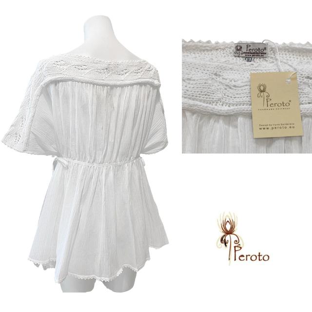 新品Perotoブルガリア製ゆったりブラウスボートネック白 < 女性ファッション 新品Perotoブルガリア製ゆったりブラウスボートネック白 < 女性ファッションの