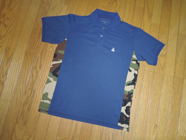 SOPHNET. ソフネット カモフラ柄 サイドパネル ポロシャツ S 紺 CAMOUFLAGE SIDE PANEL POLO < ブランド  SOPHNET. ソフネット カモフラ柄 サイドパネル ポロシャツ S 紺 CAMOUFLAGE SIDE PANEL POLO < ブランドの
