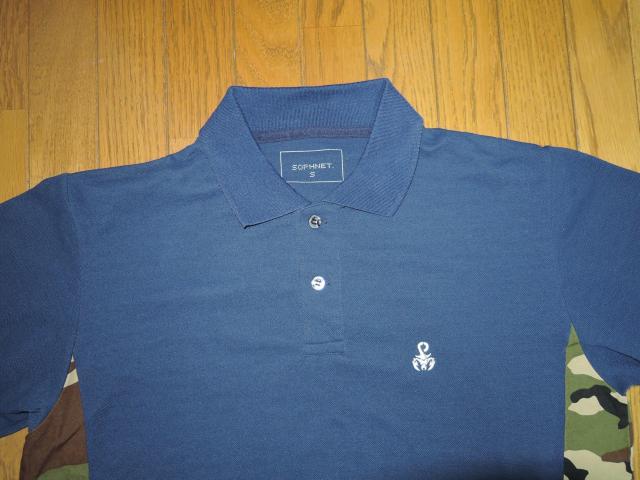 SOPHNET. ソフネット カモフラ柄 サイドパネル ポロシャツ S 紺 CAMOUFLAGE SIDE PANEL POLO < ブランド  SOPHNET. ソフネット カモフラ柄 サイドパネル ポロシャツ S 紺 CAMOUFLAGE SIDE PANEL POLO < ブランドの