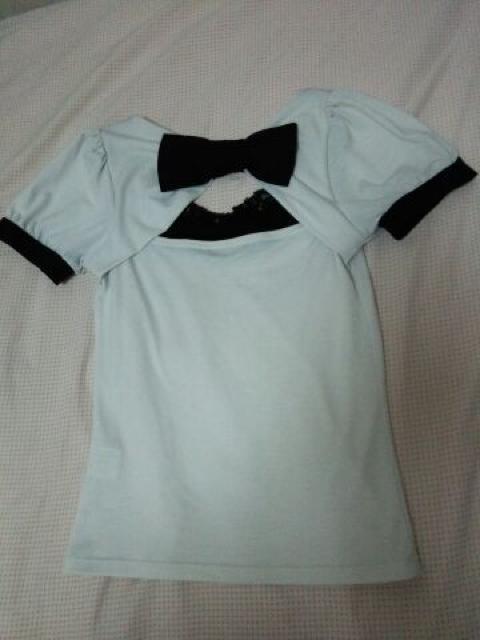 送料半額♪white&black配色レ-ス背開き後ろでかリボンヽ(´▽`)/♪ < 女性ファッション  送料半額♪white&black配色レ-ス背開き後ろでかリボンヽ(´▽`)/♪  < 女性ファッションの