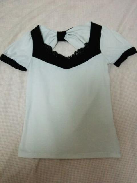 送料半額♪white&black配色レ-ス背開き後ろでかリボンヽ(´▽`)/♪ < 女性ファッション  送料半額♪white&black配色レ-ス背開き後ろでかリボンヽ(´▽`)/♪ < 女性ファッションの