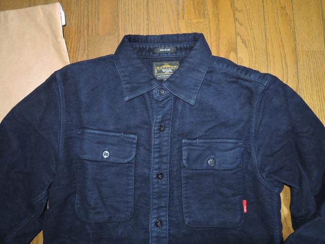 WTAPS ダブルタップス × brisbane moss ブリスベンモス スウェード シャツ S 紺 長袖 < ブランド  WTAPS ダブルタップス × brisbane moss ブリスベンモス スウェード シャツ S 紺 長袖 < ブランドの