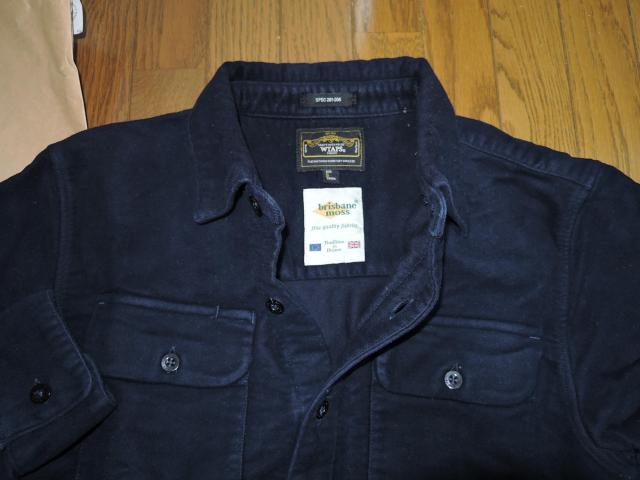 WTAPS ダブルタップス × brisbane moss ブリスベンモス スウェード シャツ S 紺 長袖 < ブランド  WTAPS ダブルタップス × brisbane moss ブリスベンモス スウェード シャツ S 紺 長袖 < ブランドの