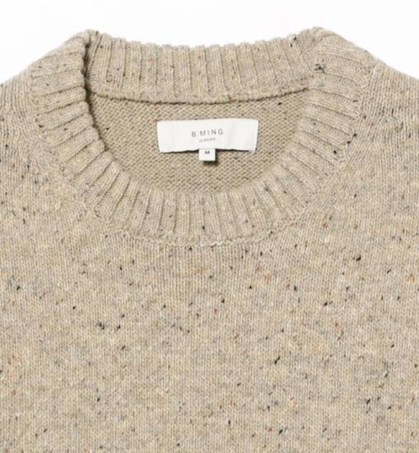 メンズ ネップ ストレッチ クルーネック ニット < 男性ファッション  メンズ ネップ ストレッチ クルーネック ニット < 男性ファッションの