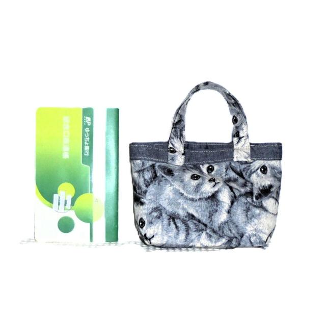 ◆ミニ◆猫が密ブルーグレー◆猫密◆小物入れポーチ < 女性ファッション  ◆ミニ◆猫が密ブルーグレー◆猫密◆小物入れポーチ < 女性ファッションの