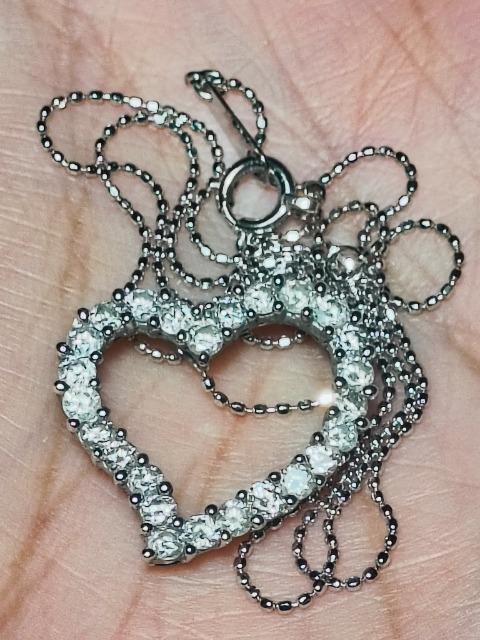 K18WG☆1.00ct綺麗なダイヤさん♪オープンハートペンダントネックレス★ < 女性アクセサリー/時計 K18WG☆1.00ct綺麗なダイヤさん♪オープンハートペンダントネックレス★ < 女性アクセサリー/時計の