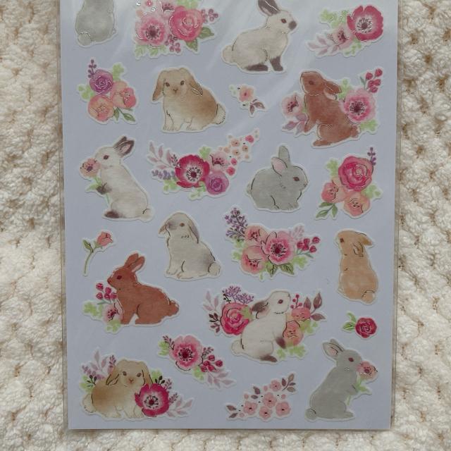 新品 うさぎ 花 シール シート マステ素材 デコ コラージュ 素材 シール帳 N2m < インテリア/ライフ 新品 うさぎ 花 シール シート マステ素材 デコ コラージュ 素材 シール帳 N2m < インテリア/ライフの