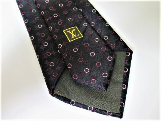 ☆LOUIS VUITTON ルイヴィトン モノグラム 光沢 ネクタイ/メンズ☆ブラック×パープル < ブランド ☆LOUIS VUITTON ルイヴィトン モノグラム 光沢 ネクタイ/メンズ☆ブラック×パープル < ブランドの