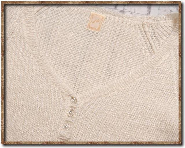 エフデ Vヘンリーネックモヘヤ混ニット オフホワイト < ブランド エフデ Vヘンリーネックモヘヤ混ニット オフホワイト < ブランドの