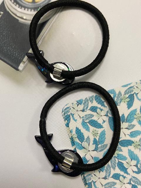 ハンドメイド レジン クジラヘアゴム 2点セット < 女性ファッション  ハンドメイド レジン クジラヘアゴム 2点セット < 女性ファッションの