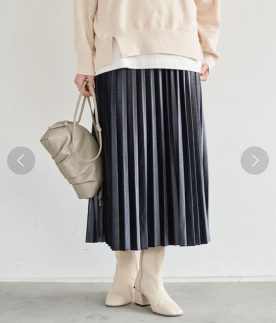 【YECCA VECCA】ベロアプリーツスカート ダークグレー free < ブランド 【YECCA VECCA】ベロアプリーツスカート ダークグレー free < ブランドの