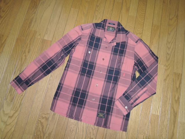 WTAPS ダブルタップス 開襟 チェックシャツ S 赤黒系 VATOS 薄手 長袖 < ブランド  WTAPS ダブルタップス 開襟 チェックシャツ S 赤黒系 VATOS 薄手 長袖 < ブランドの