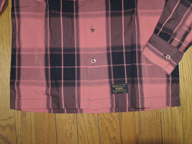 WTAPS ダブルタップス 開襟 チェックシャツ S 赤黒系 VATOS 薄手 長袖 < ブランド  WTAPS ダブルタップス 開襟 チェックシャツ S 赤黒系 VATOS 薄手 長袖 < ブランドの